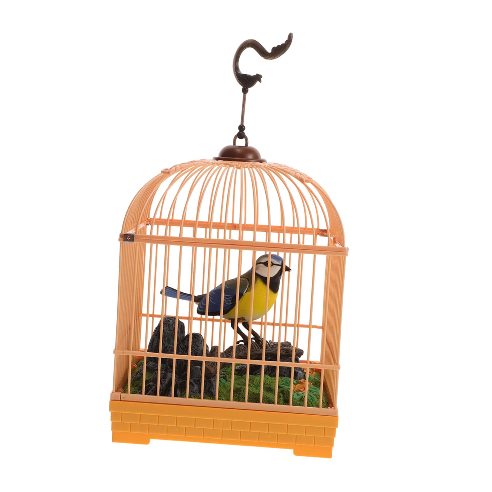 ifundom Juguete de Pájaro Jaula Activado por Sonido Diseño Realista y Portátil Pájaro Cantando y Chirriando Entretenimiento