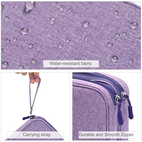 Image of FYY Electronic Organizer, Large Travel Cable Organizer Bag Pouch Electronic Accessories Carry Case Portable Waterproof Double Layers All-in-One Storage Bag for Cable, Cord, Charger, Dark Purple
