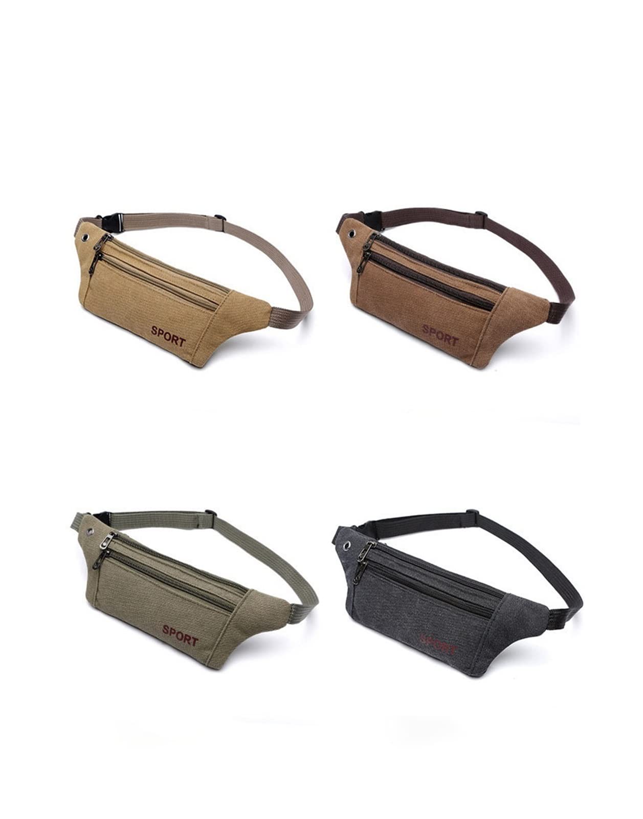 Hombres de Moda Sports Sports Twinvas Bolsa de Cintura Fitness Bag Carry Carry Bolsa de teléfono móvil Ultra Ligero (Color : A Army Green)
