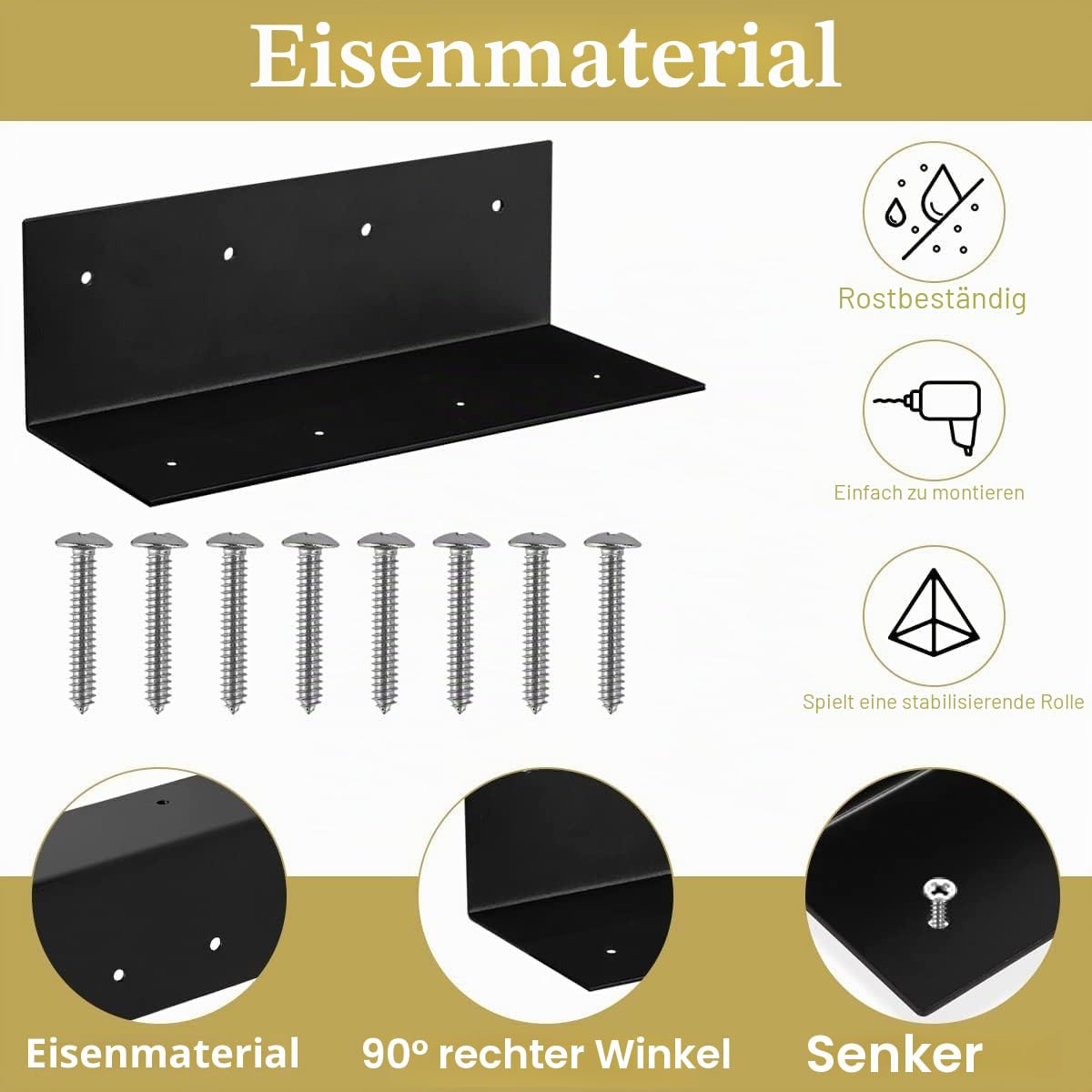 4er-Pack erhöhte Gartenbett-Eckverbinder mit Holzschrauben für 20""-24"" Beet, rostbeständige erhöhte Bett-Eckverbinder Metall-Verbinder 28 cm x 7,6 cm x 7,6 cm für Gemüse-Pflanzbeet Garten