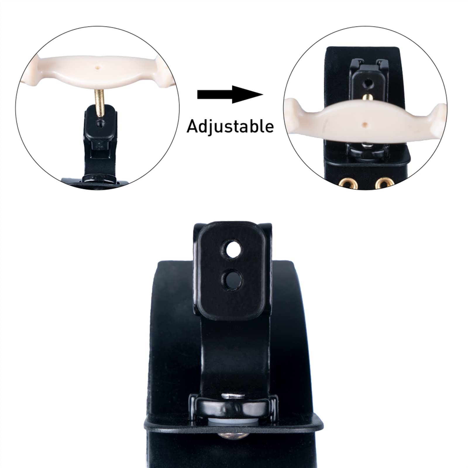 Almohadilla de hombro para violín Reposa hombros p Almohadilla de violín de tamaño completo con cuerpo de metal de esponja suave y altura ajustable de 4/4 3/4