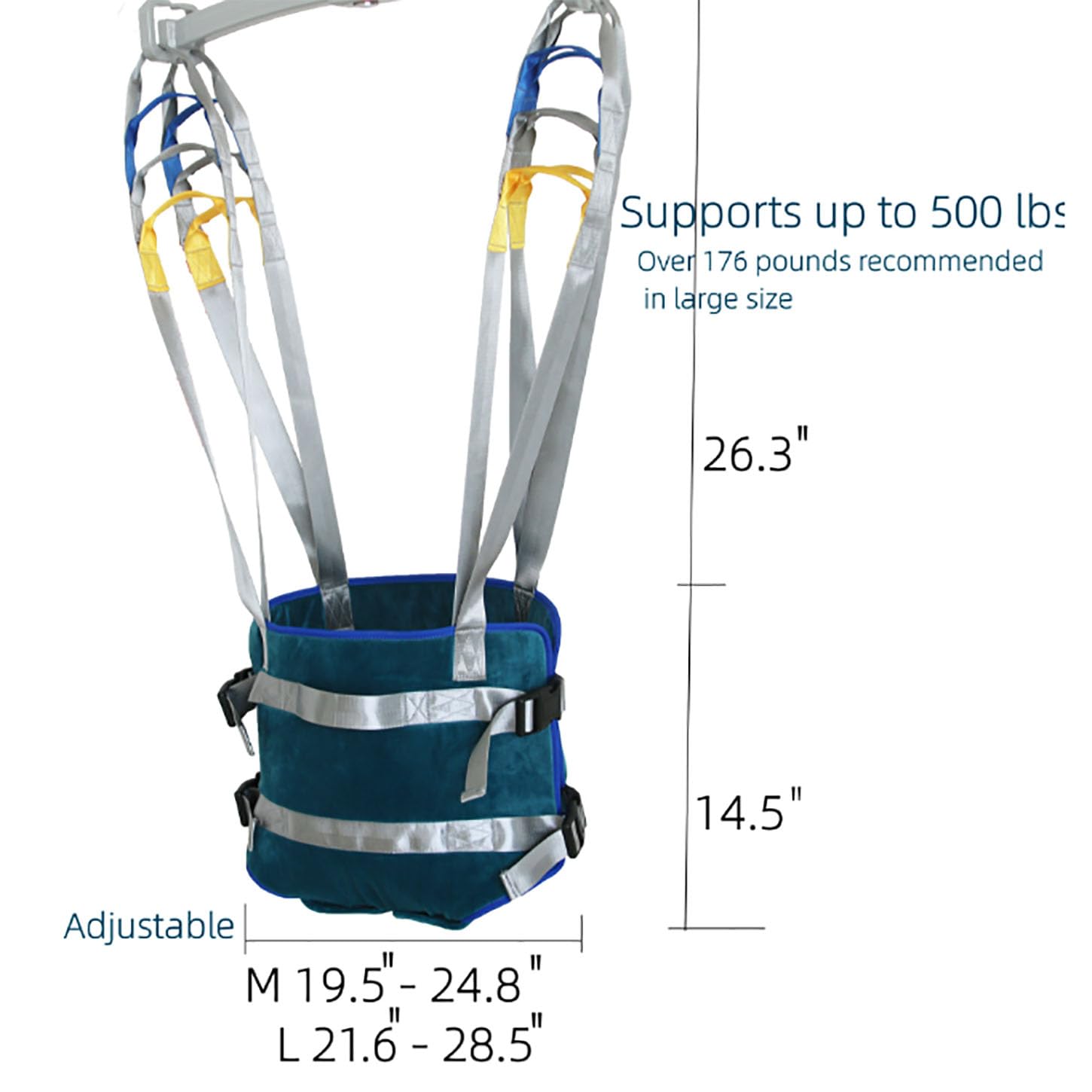 Cabestrillo De Elevación para Pacientes,Transfer Gait Belt para Caminar,Cinturones De Transferencia Ajustable,Cinturón De Seguridad para Personas Mayores Y Discapacitadas,M