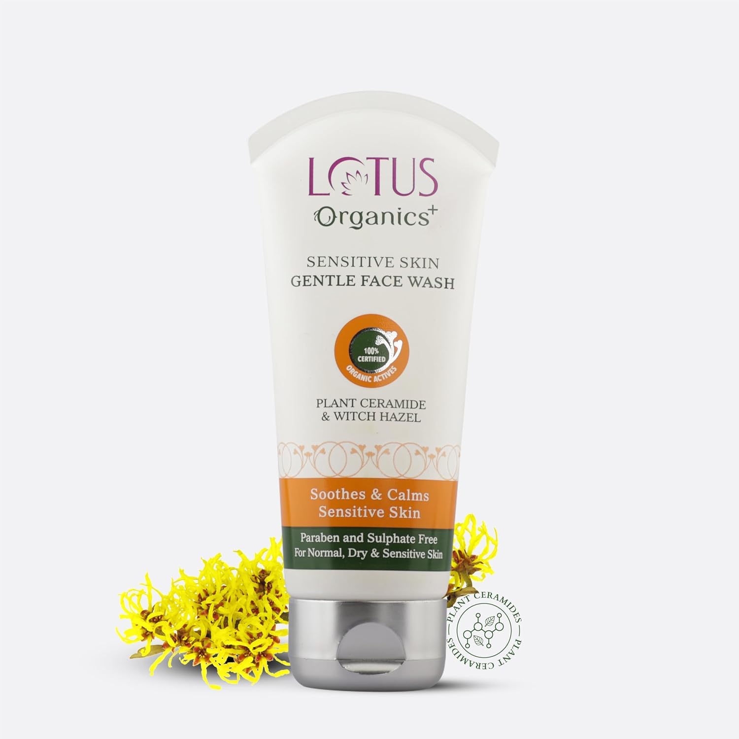 Lotus Organics+ Sensitive Skin Gentle Face Wash for Women & Men | 100% Certified Organic Witch Hazel & Plant Ceramides | Soothes Sensitive Skin | Protects Skin Barrier | Free From Preservatives and Artificial Fragrances | Suitable for Sensitive, Normal, Dry & Oily Skin | 80g-image-43