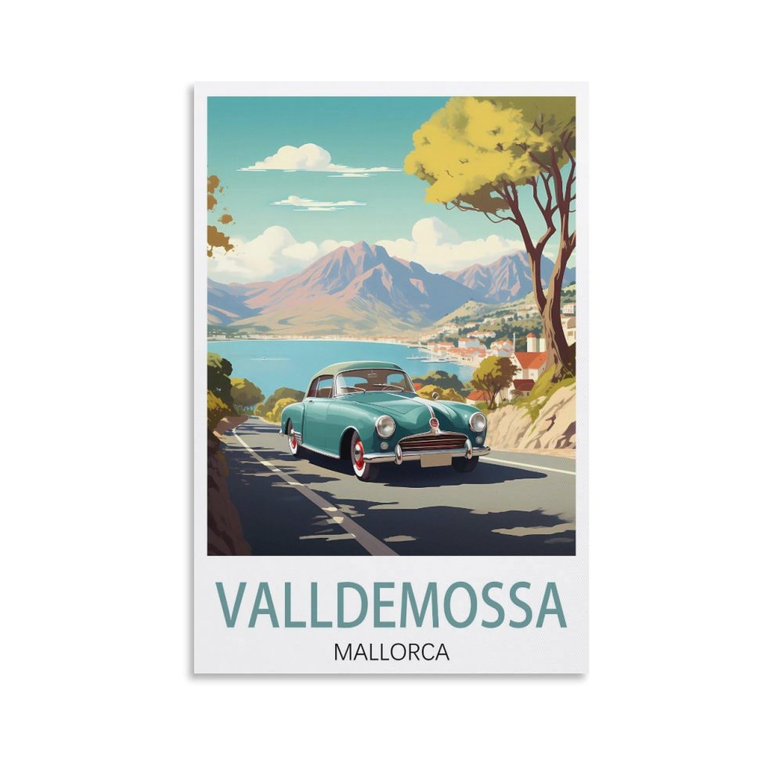 EZMLFA Diamond Painting Art Kits,Valldemossa Mallorca Landscape,5D Diamond Painting Kit for Adults Beginners, DIY Full Round Drill Gem Art Kits for Home Decor 40x50cm