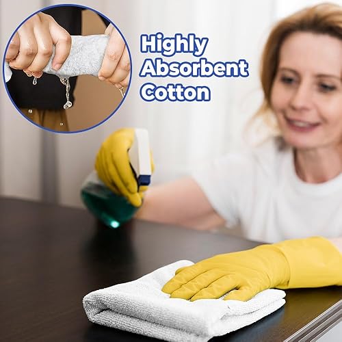 Miniatura 7 de Paquete de 12 toallas para trapeadores de bar, 100% algodón de alta calidad, tamaño 16 x 19 pulgadas, altamente absorbentes y multiusos, toallas de