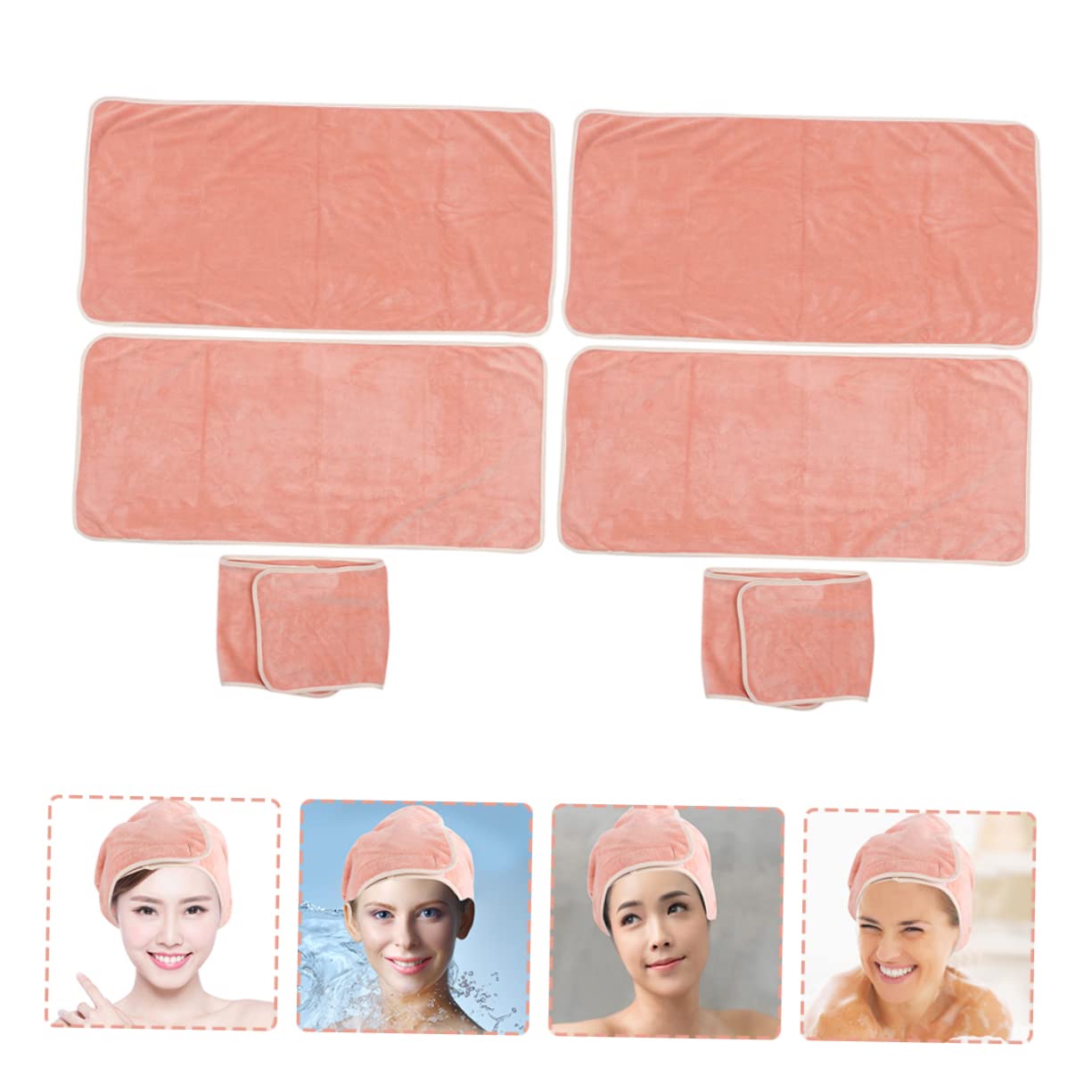 PartyKindom Spa Head Wrap 2 Pack Soft Turban Bath Towels Easy Clean Beauty Salon Spa Accessories