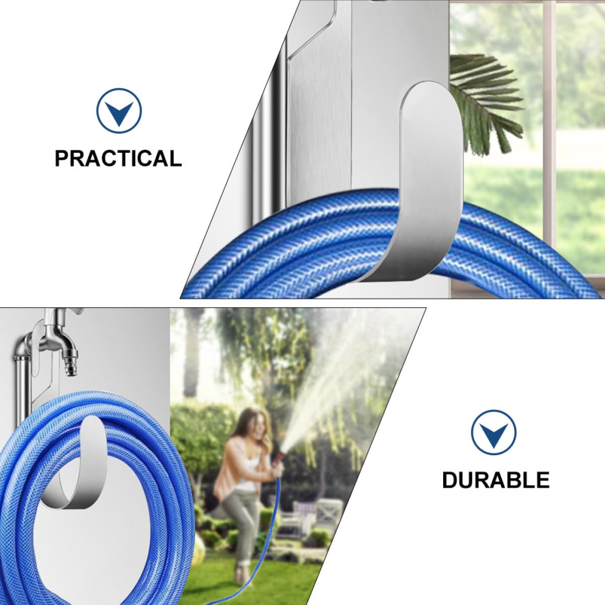 BESTonZON Schlauchhalter Wandmontage Robuster Gartenschlauch Aufhänger Langlebiger Wasserrohr Haken für Garten Wasserlagerung Korrosionsbeständig und Platzsparend