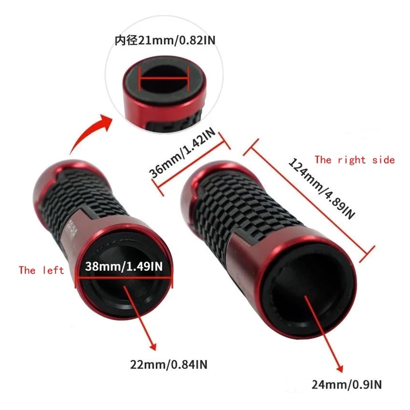 Manopole per Moto Beta Evo 250 300 80 Junior Senior RR 125 200 350 390 430 450 480 2T SM 4T LC 50 Enduro Manopole Per Manubrio Moto (Red)