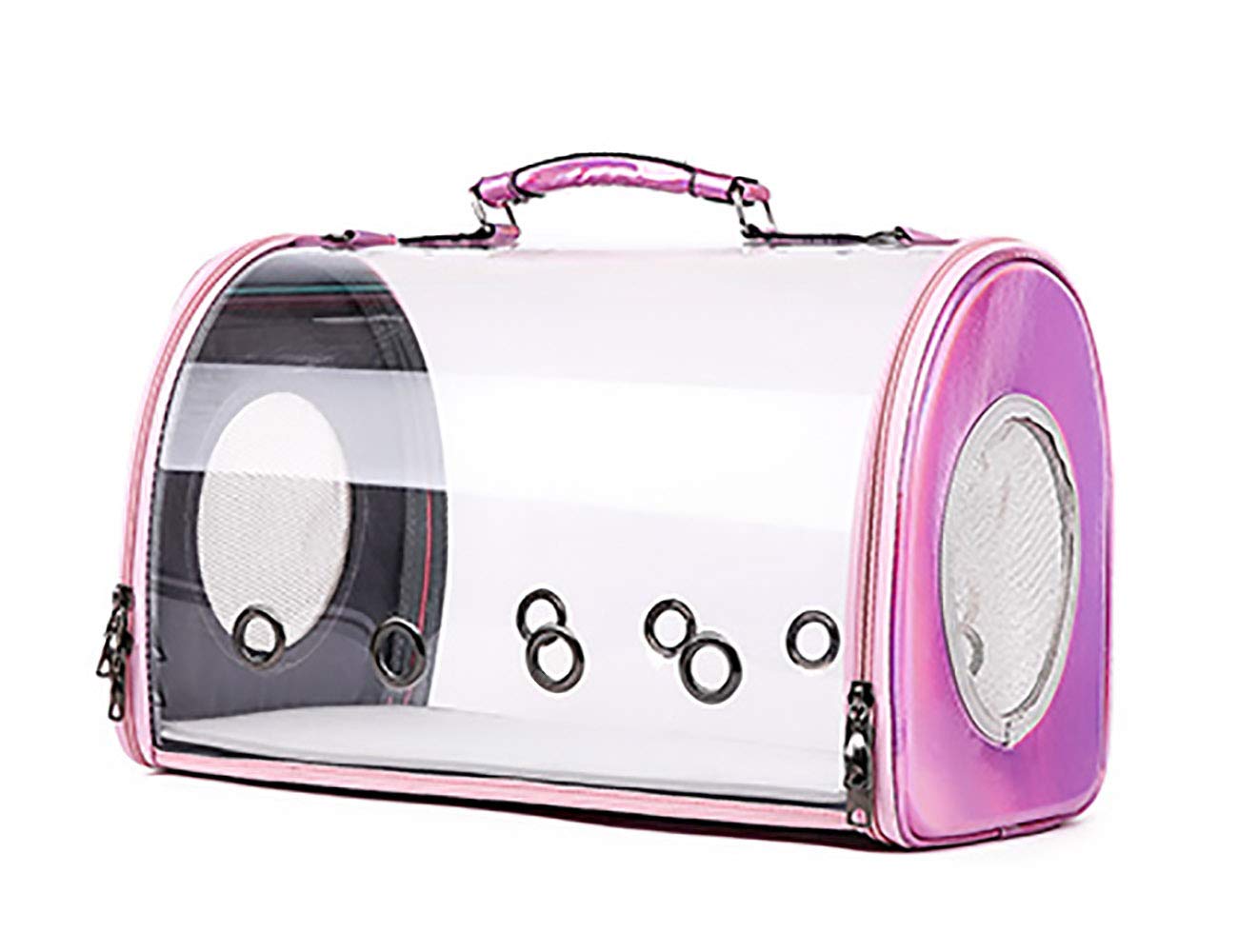 KatzenrucksackträGer, Haustierrucksack, Tragbare BelüFtete Tragetasche FüR Kleine Hunde, Wasserdichter Transparenter HaustierrucksackträGer FüR Wanderungen im Freien Atmungsaktiv/Rosa / 320×220