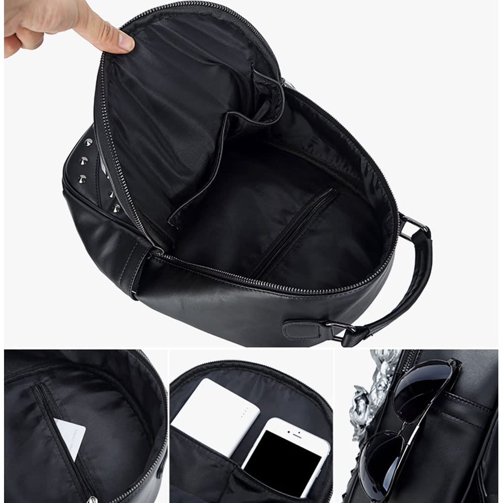 ブラックレザー風バックパック バックパック 男女兼用 本革 Horn Works 26713 リュックサック