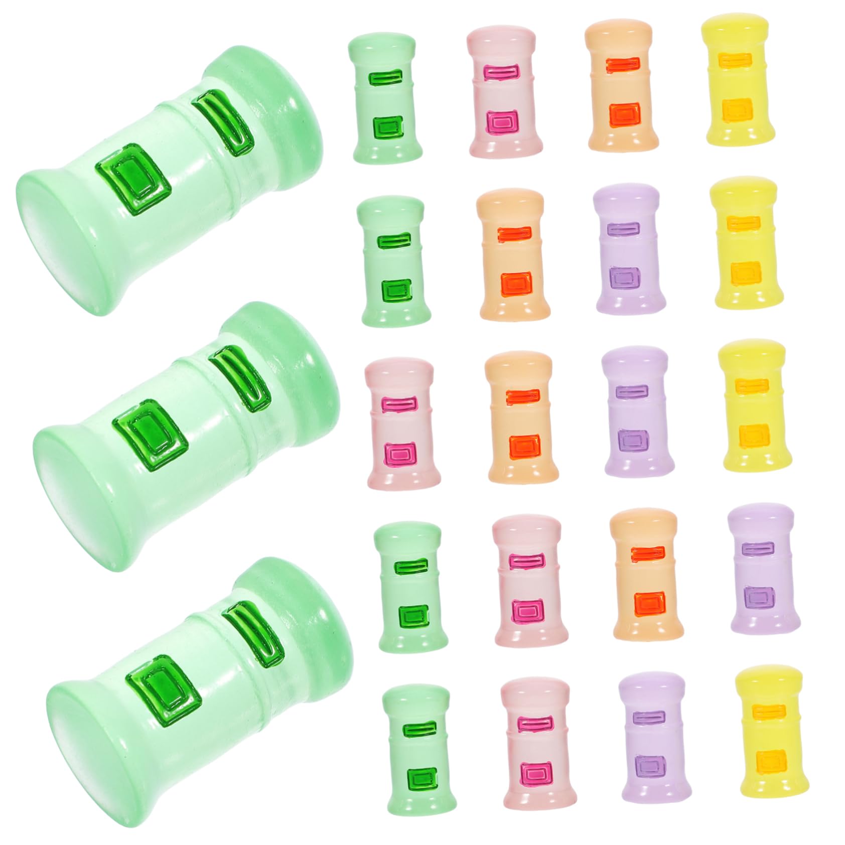 Toyvian Glow-in-The-Dark Mailbox Figurines for Fairy Garden Mini Desk Decor Resin Mailbox Ornaments