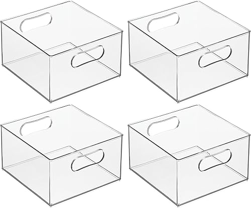 Miniatura 7 de mDesign Contenedor organizador apilable de plástico profundo, organización de baño y ducha para gabinetes, estantes, mostrador o armario, capacidad