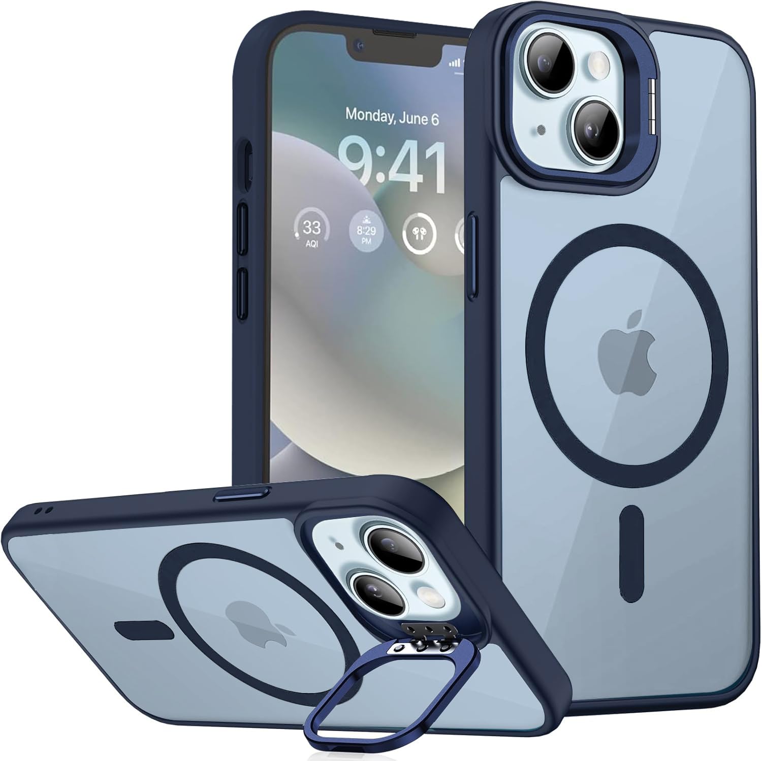 VONZEE iPhone 15 Plus Clear Case with Camera Stand -22