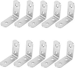 YARNOW 10pcs L-Shaped Corner Code Corner Shelves Stainless Steel Shelves Metal Shelf Corner Bracket Support Shelf Corner Bracket Shelf for Cabinet L Angle Corner Brace Metal Cupboard
