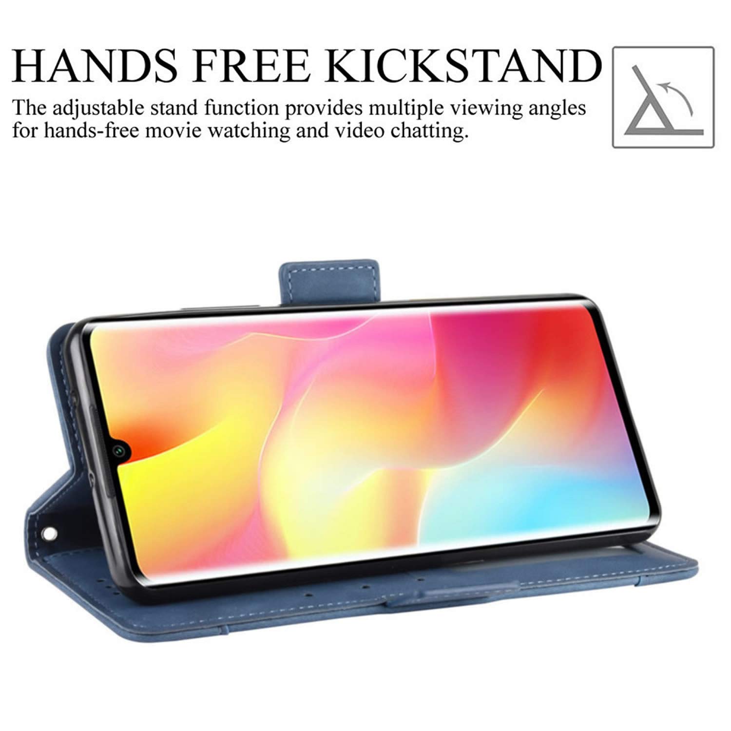 Custodia Premium In Pelle A Libro Con Portafoglio Per Xiaomi Mi Note 10 Lite - Cover Magnetica Con Farfalla Rossa