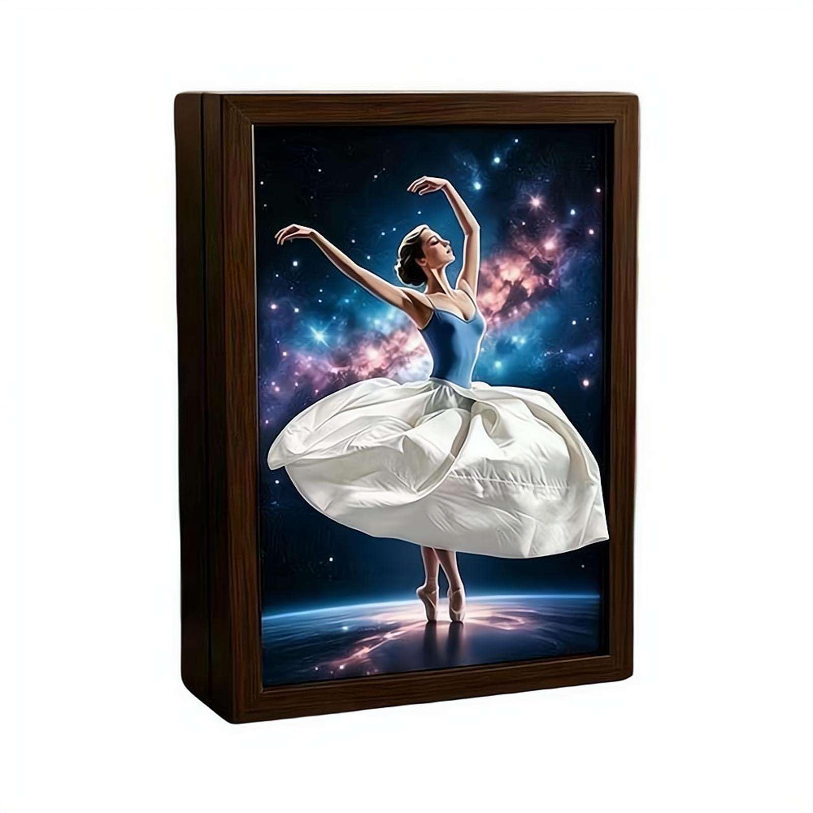 Ballet Girl Tissue Box with Touch Light, Creative Flying Skirt Tissue Box, Lady Flying Dress Paper Dispenser for Home Office Bedroom Bathroom Party Use (Style A)