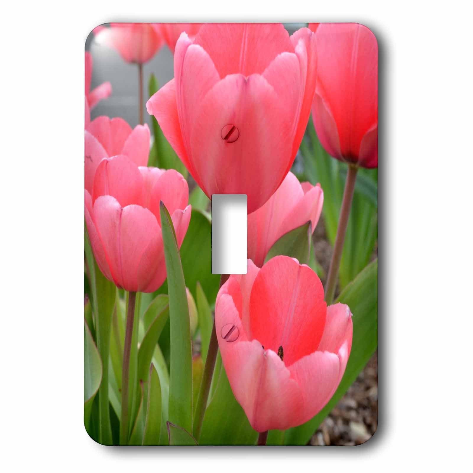 Interrupteur à bascule tulipes rose aux finitions graphiques nettes