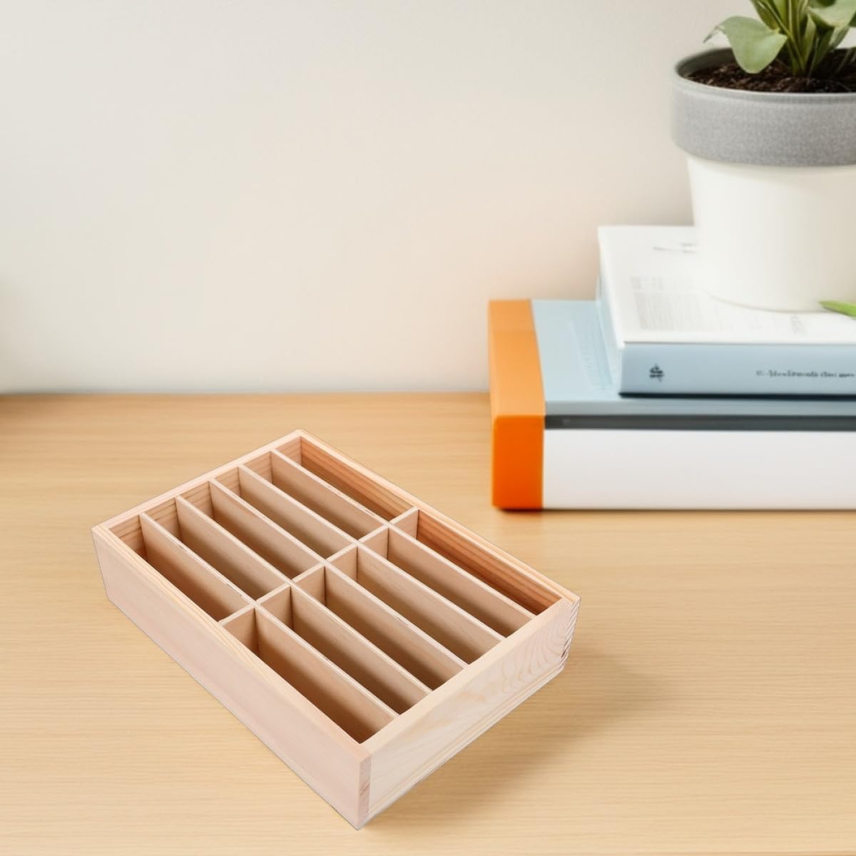 Cabilock Organizer per Cellulare da Ufficio in Legno 12 Slot, Supporto per Telefono da Tavolo Compatto, Scatola Portaoggetti per Cellulare per Aula e Sala Riunioni, Set 2 Pezzi