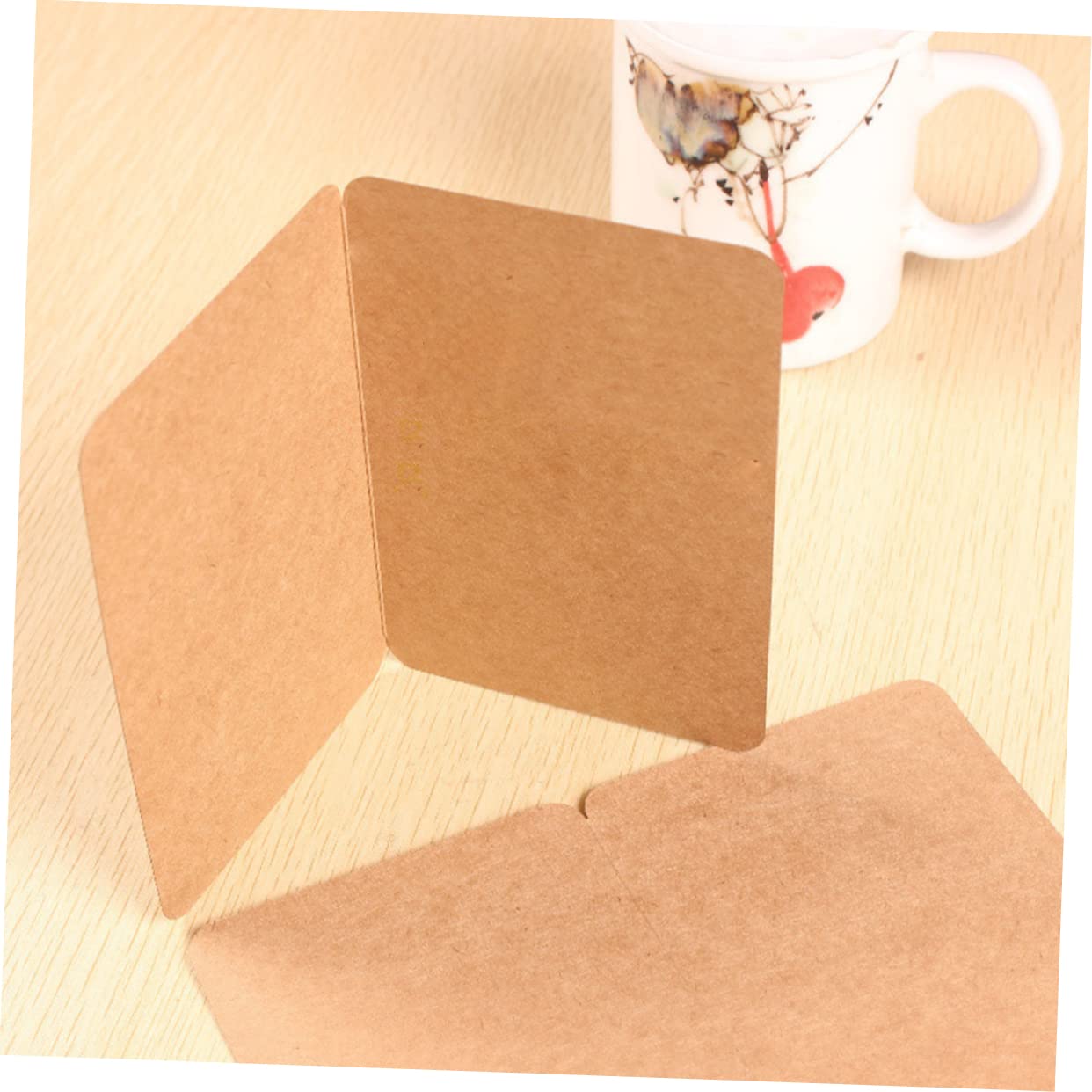 Cartes de Vœux Pliables Vierges 100 Pièces en Papier Rose