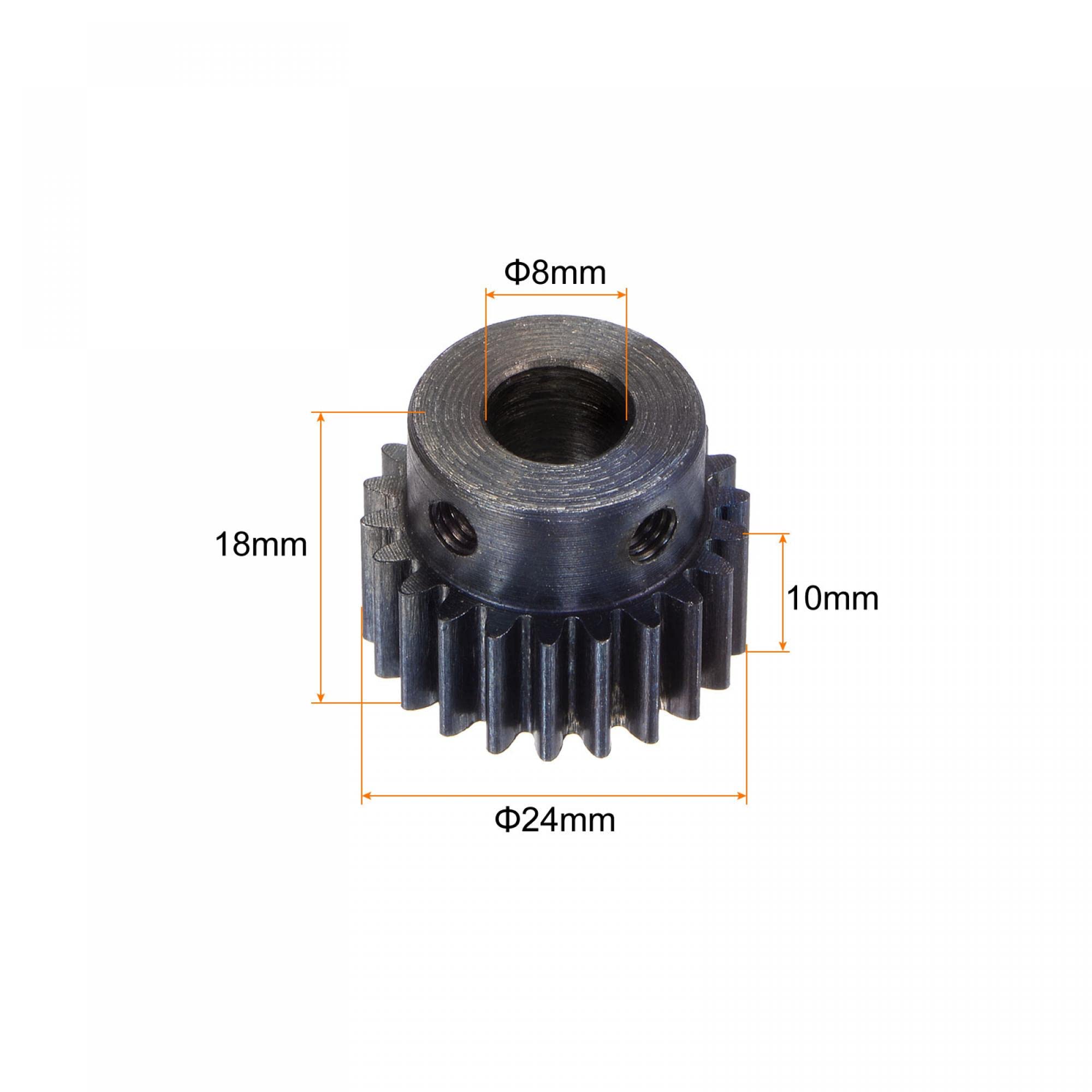 sourcing map 1Mod - Lot de 2 pignons 22T - 8 mm - Alésage de moteur en acier trempé avec marche pour voiture télécommandée et camion