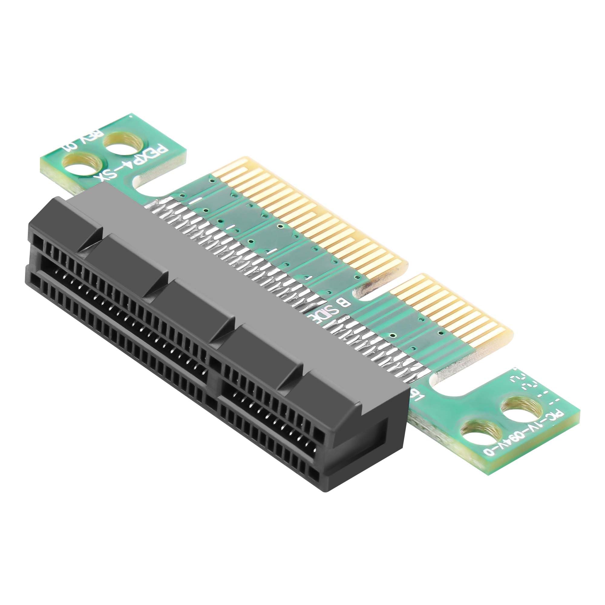 cerrxian pci-e adapter card pci-e x1 male to female interface extender protection card,pci-e express 1x slot extension riser card for 1u height computer server pcie socket adapter (pci-e x4)