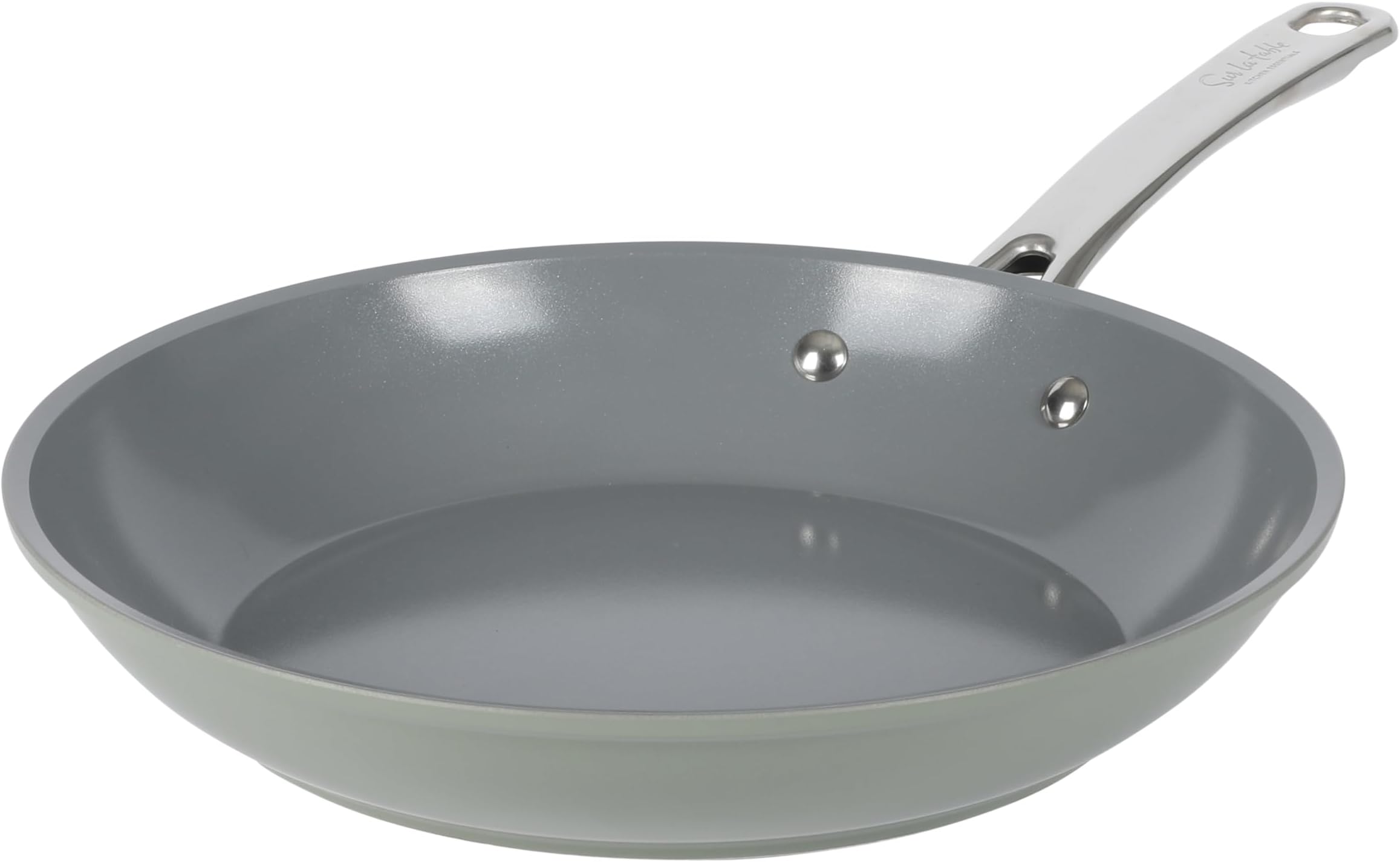 Kitchen Essentials 10 Inch Fry Pan PFA Free Titanium Ceramic Nonstick Interior Forged Aluminum Cookware Frying Pan - Green - Induction Compatible