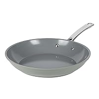 Vista 7 de Sur La Table Kitchen Essentials - Sartén de 8 pulgadas, sin PFA, de cerámica, de titanio, antiadherente, de aluminio forjado, color verde