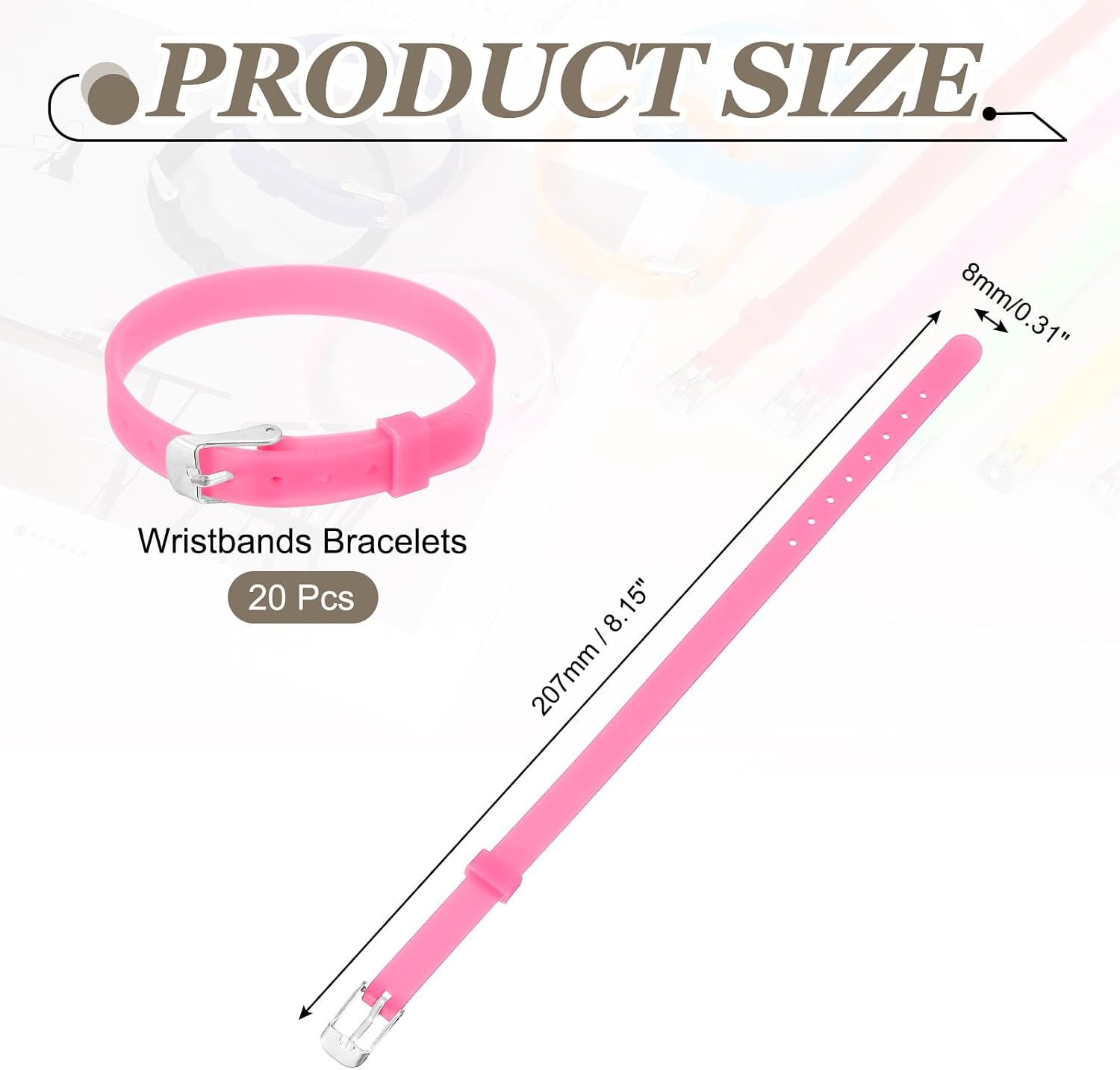 PATIKIL Slide Bracelet Wristband, Silicone Adjustable Bracelet, ID Bracelet Wristband for DIY Craft Gift ID Bracelet image 2