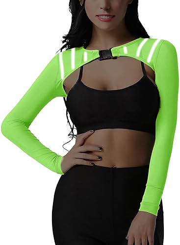 Womens Reflective Rave Mesh Shrug Top - EDC Sexy Neon