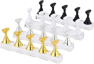 FRCOLOR 20 Pcs Dicas de Unhas Suporte de Acrílico Suporte de Exibição de Unhas de Cristal Suporte de Unhas Prática de Ponta de Unhas Suporte de Exibição para Salão de Arte de Unhas