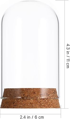 Miniatura 3 de Garneck 5 piezas de cubierta de vidrio de corcho, mini luces de hadas, contenedores pequeños, velas de postre, cúpula con pantalla de vidrio base,
