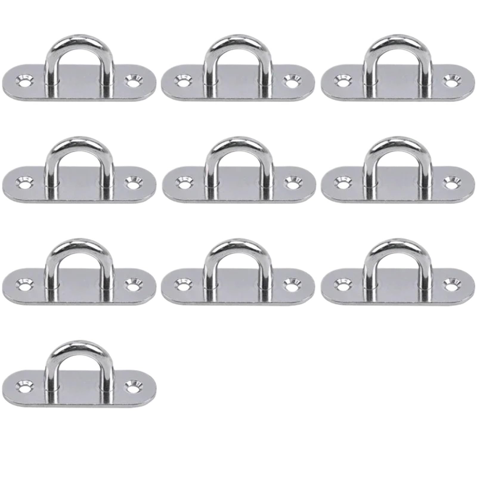LTYKNGH Eye Plate M6 M5 M8 Oval Eye Board Marine Deck Buckle Staple Boat Shade Sail Mounting Fastening Stainless Steel(M5-10pcs)