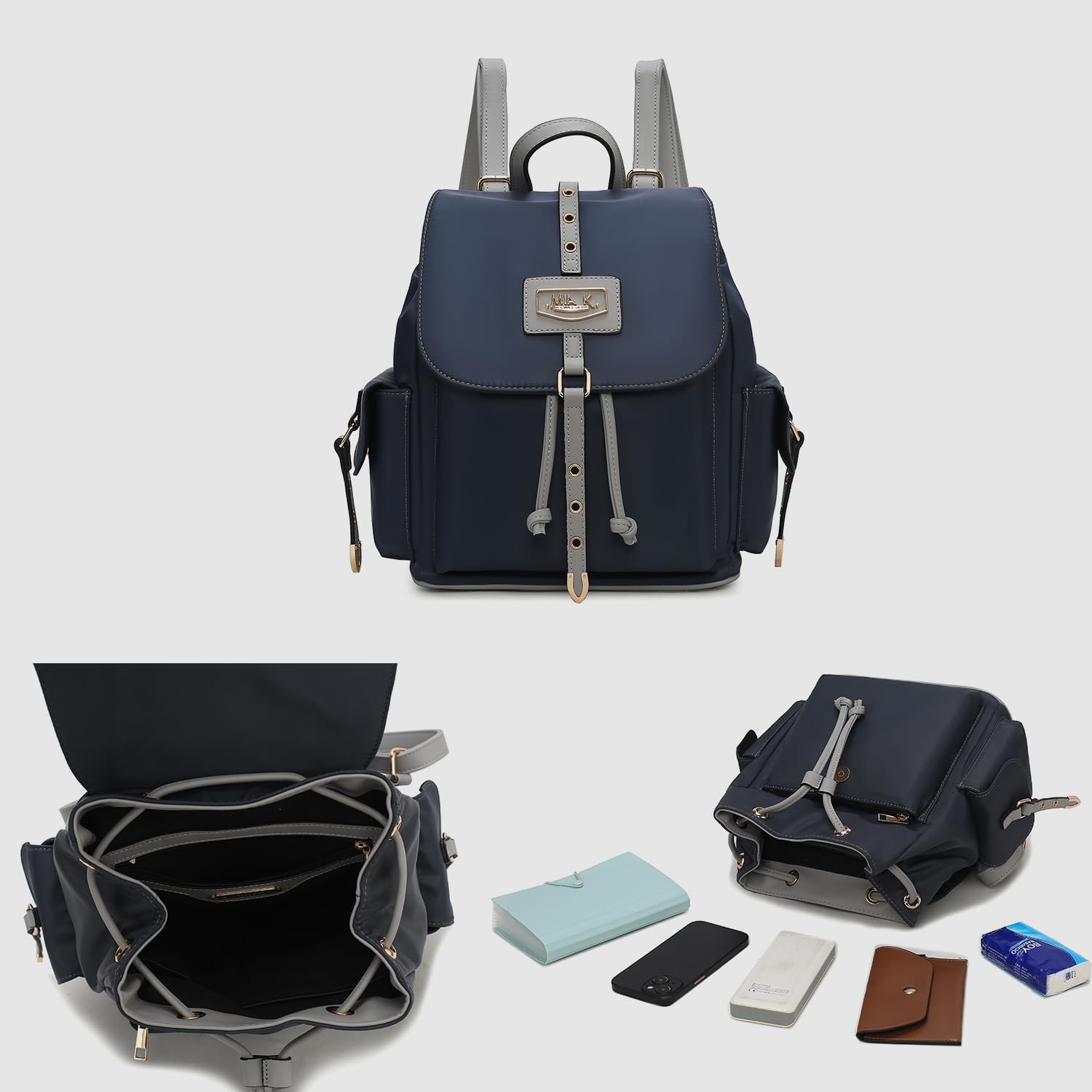 MKF Collection Travel Backpack for Women, Nylon Top Handle Travel bag Roomy Daypack Carry on Backpack by Mia K - Image 6