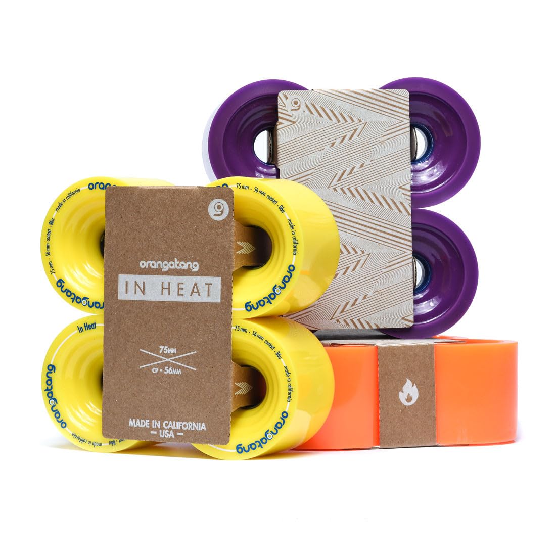 Amazon | Orangatang In Heat 75mm 86a Skateboard Wheels (Set of 4