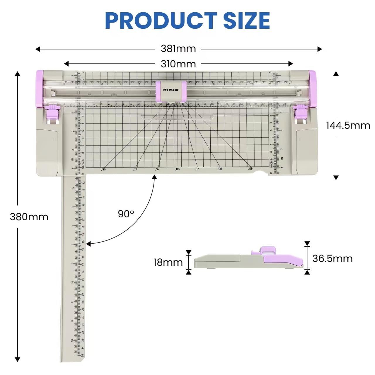 Taglierina rotativa per carta, taglierina da 30 cm per cartoncino, scrapbooking, lavori creativi, 4 funzioni con 5 velocità, protezione di sicurezza, righello laterale per foto, etichette, grigio (G