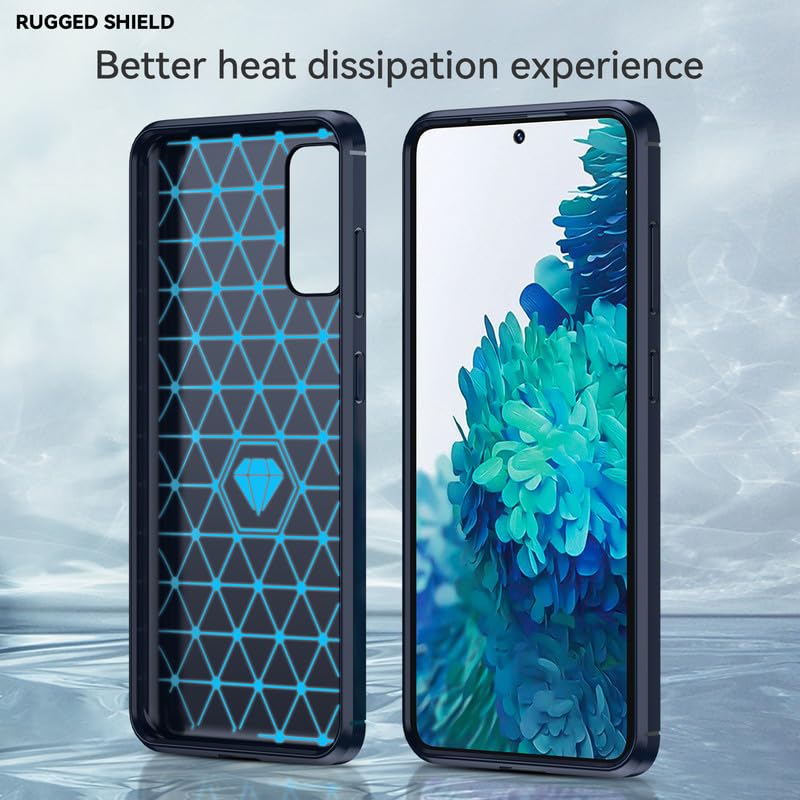 Image of Hybrid Carbon Fiber Back Case for Samsung Galaxy S20 (Blue)