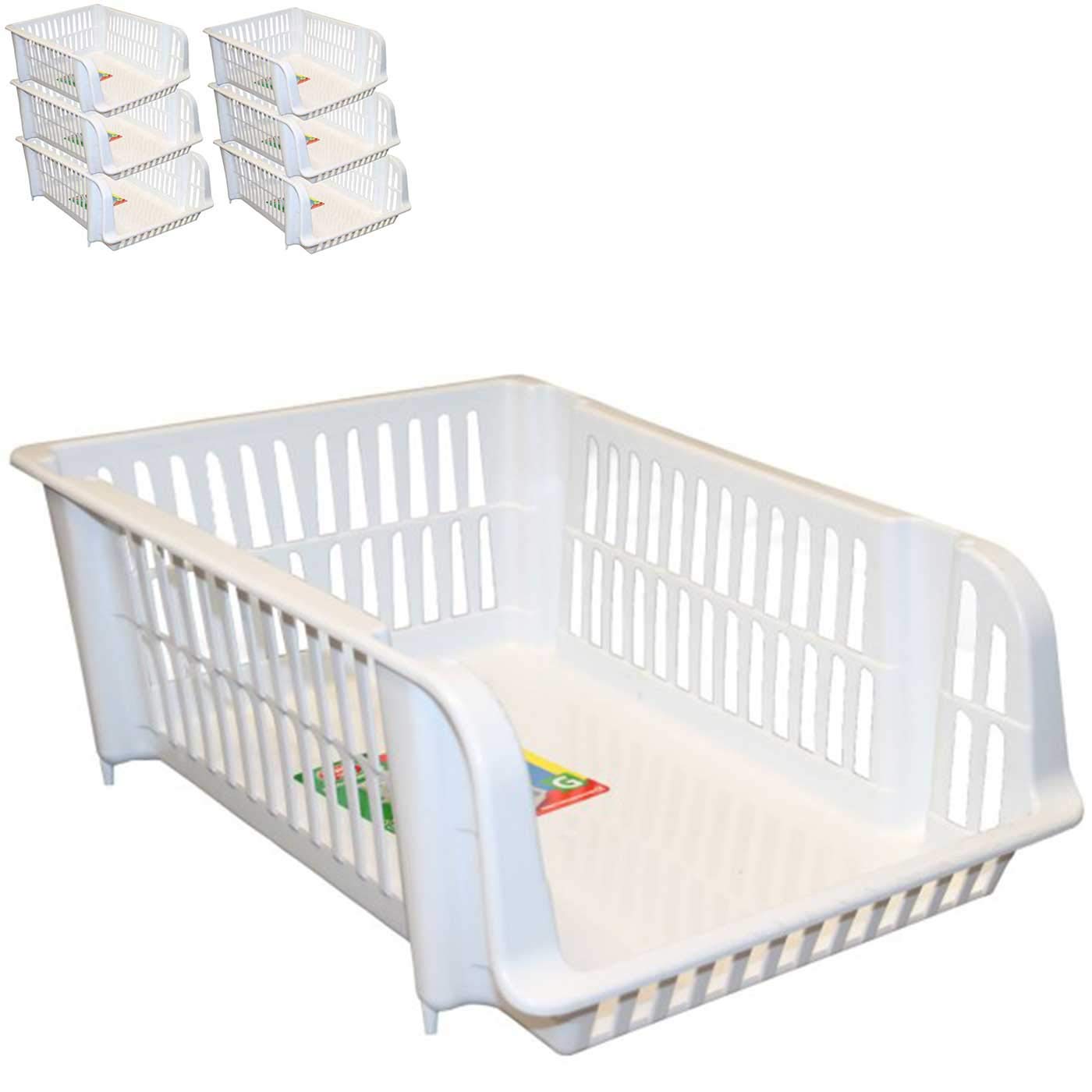 Cestas Apilables Multiusos 37 x 29 x 15 cm Pack 6