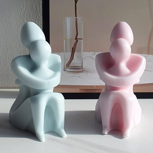 Miniatura 3 de Molde de vela abstracta para madre con niño, 3D abrazando abstracto cuerpo humano molde de silicona para vela de cera de soja, adorno de yeso, arte