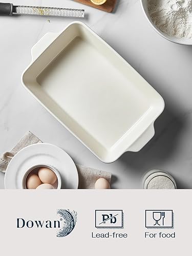 Miniatura 6 de DOWAN Plato para hornear de 9 x 13 pulgadas, cacerola profunda para horno, bandeja para lasaña profunda, bandeja para hornear de cerámica de 135