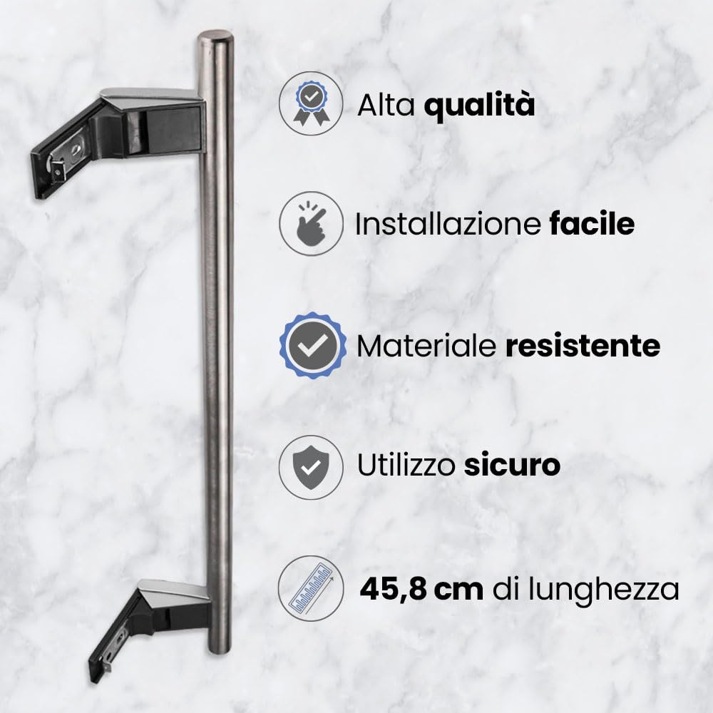 ANAKEL HOME Maniglia di Ricambio Frigorifero 743843200 Compatibile con Liebherr, Maniglia Porta Frigorifero | Acciaio Inox, 45,8 cm