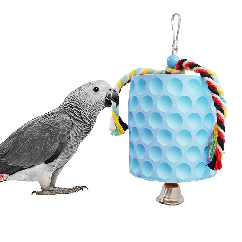 Brinquedo para Aves de Pedra de Cálcio com Sino MinrzPet Blue