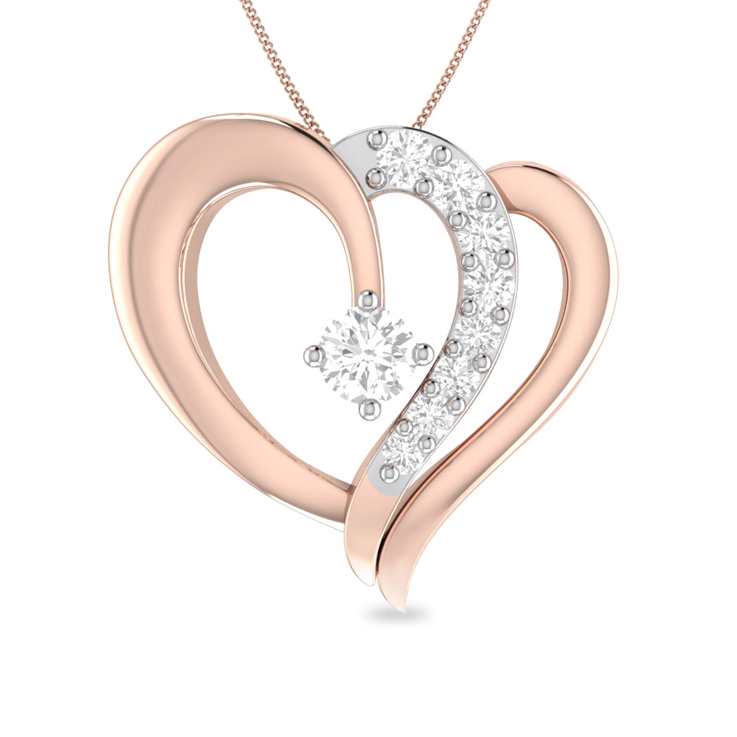 The Christahella Heart 18k (750) Yellow Gold and Diamond Pendant-image-43