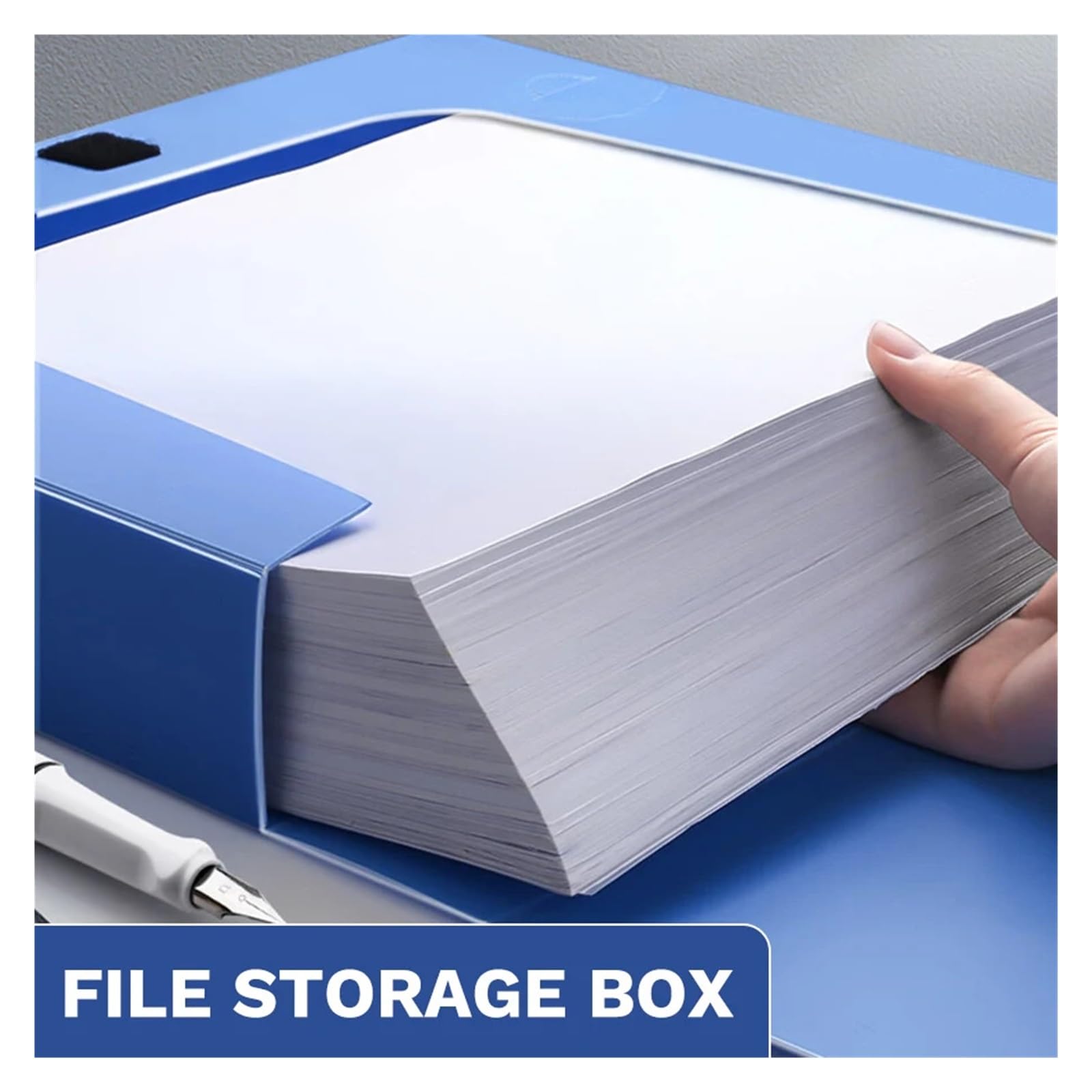 Boîte de rangement fichiers pliable A4, 2 pièces, grande capacité, organisateur documents épais, fournitures bureau Pour Fournitures