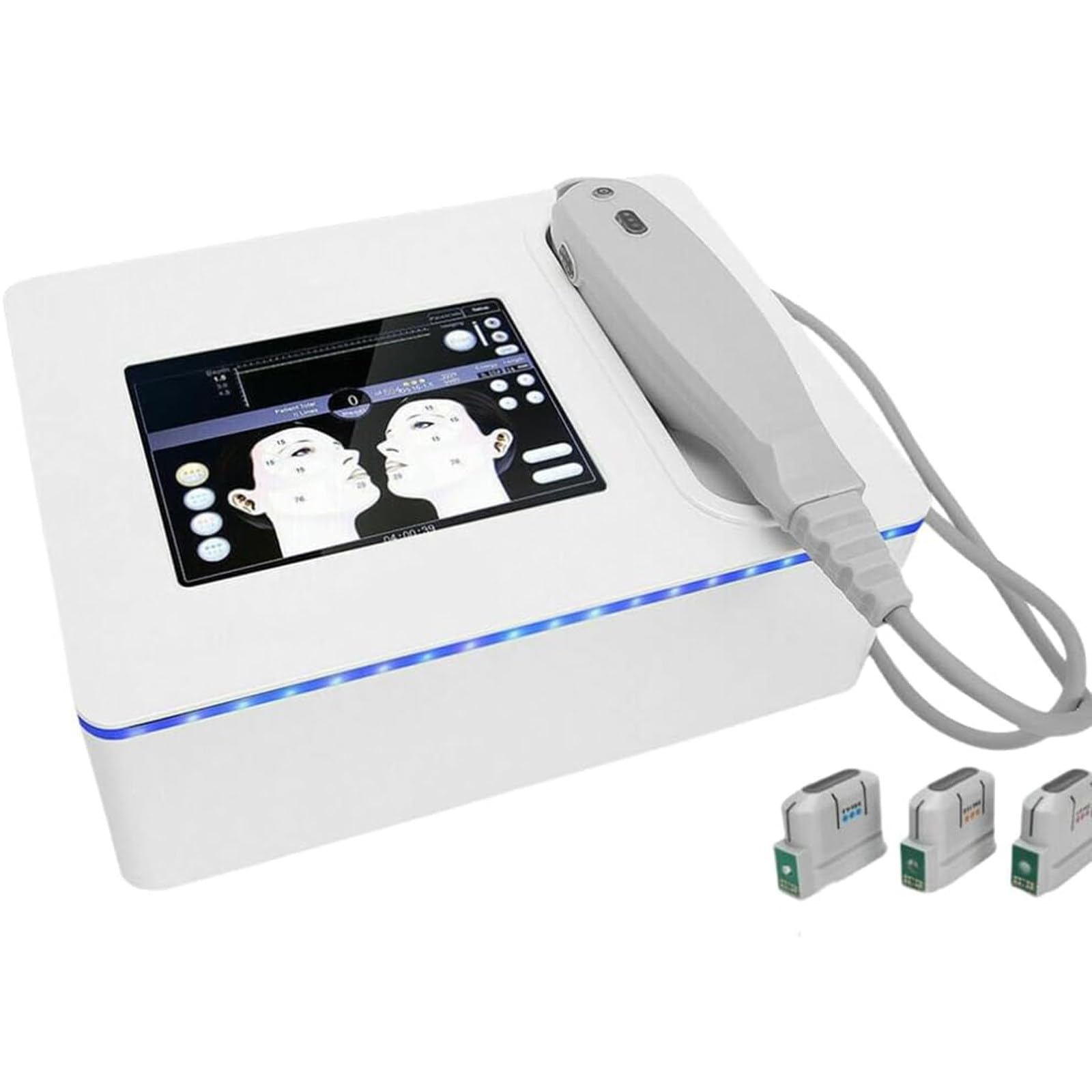 Machine De Beauté 7d Hifu Anti-Rides Pour Lifting Du Visage Et Raffermissement De Peau,Machine Amincissante Focalisée à Haute Intensité Pour Corps,Resserre Ridules,Rajeunissement De Peau,3heads