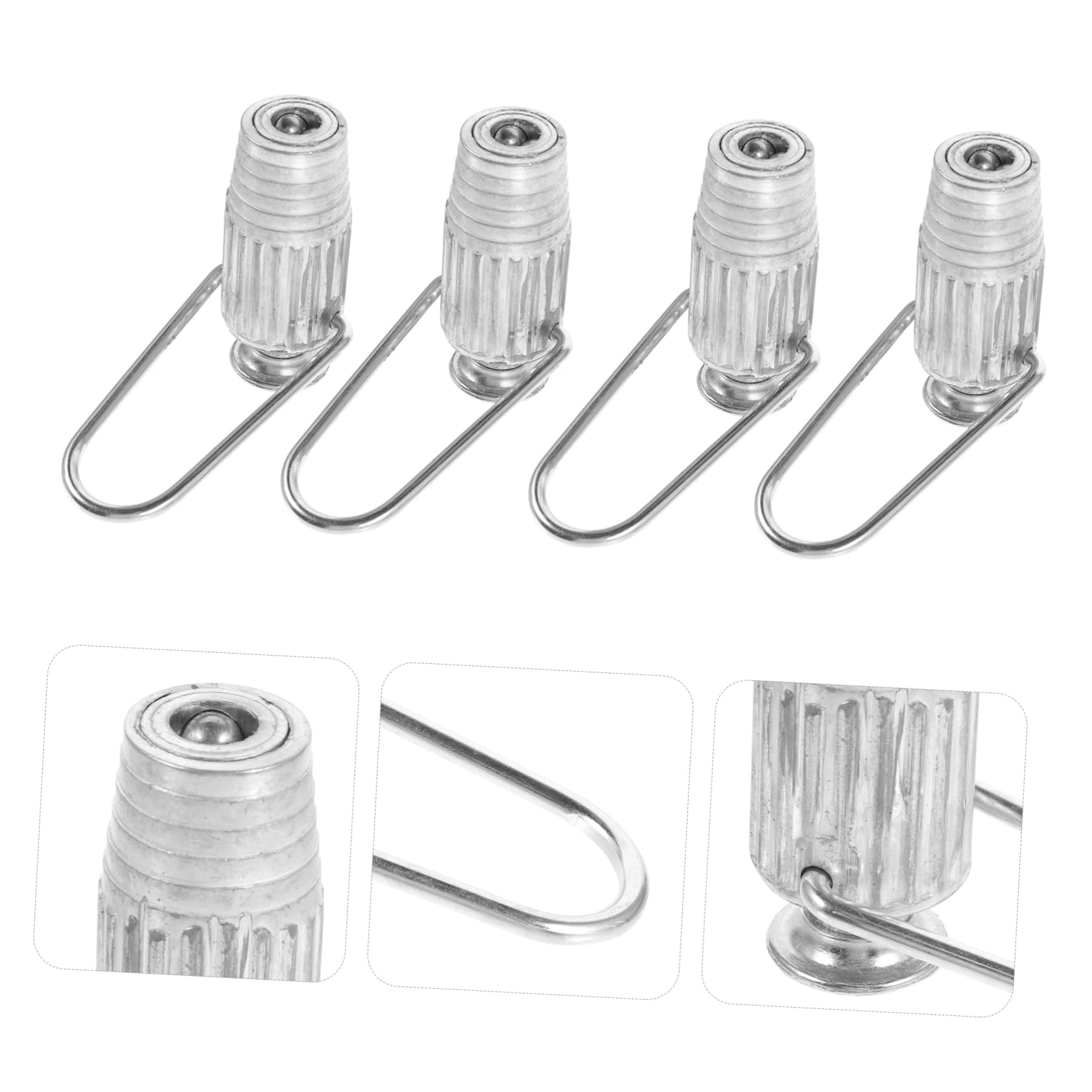 MAGICLULU Wäscheleinenspanner aus Aluminium 4 Stück Leicht Silber Passend für Standard Wäscheleinen für Haushalt und Umlenkrollensysteme