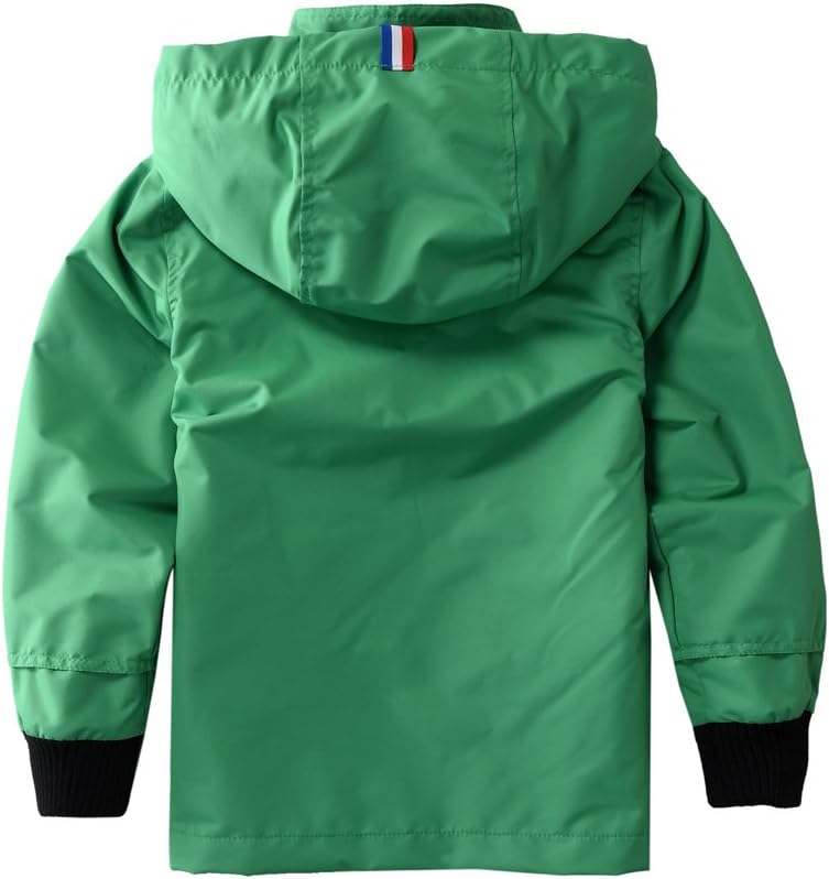 M2C Boys Girls Hooded Cotton Lined Rain Jacket Light Windbreaker - Image 2