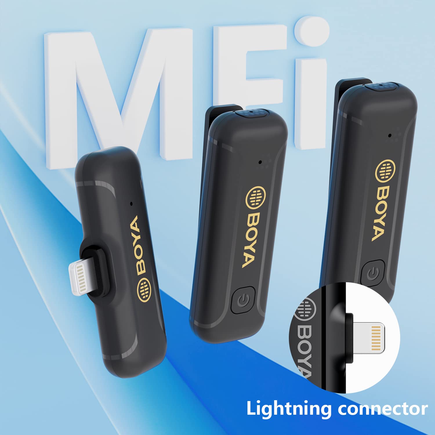 Boya Microfono senza fili (TX-TX-RX, Lightning)