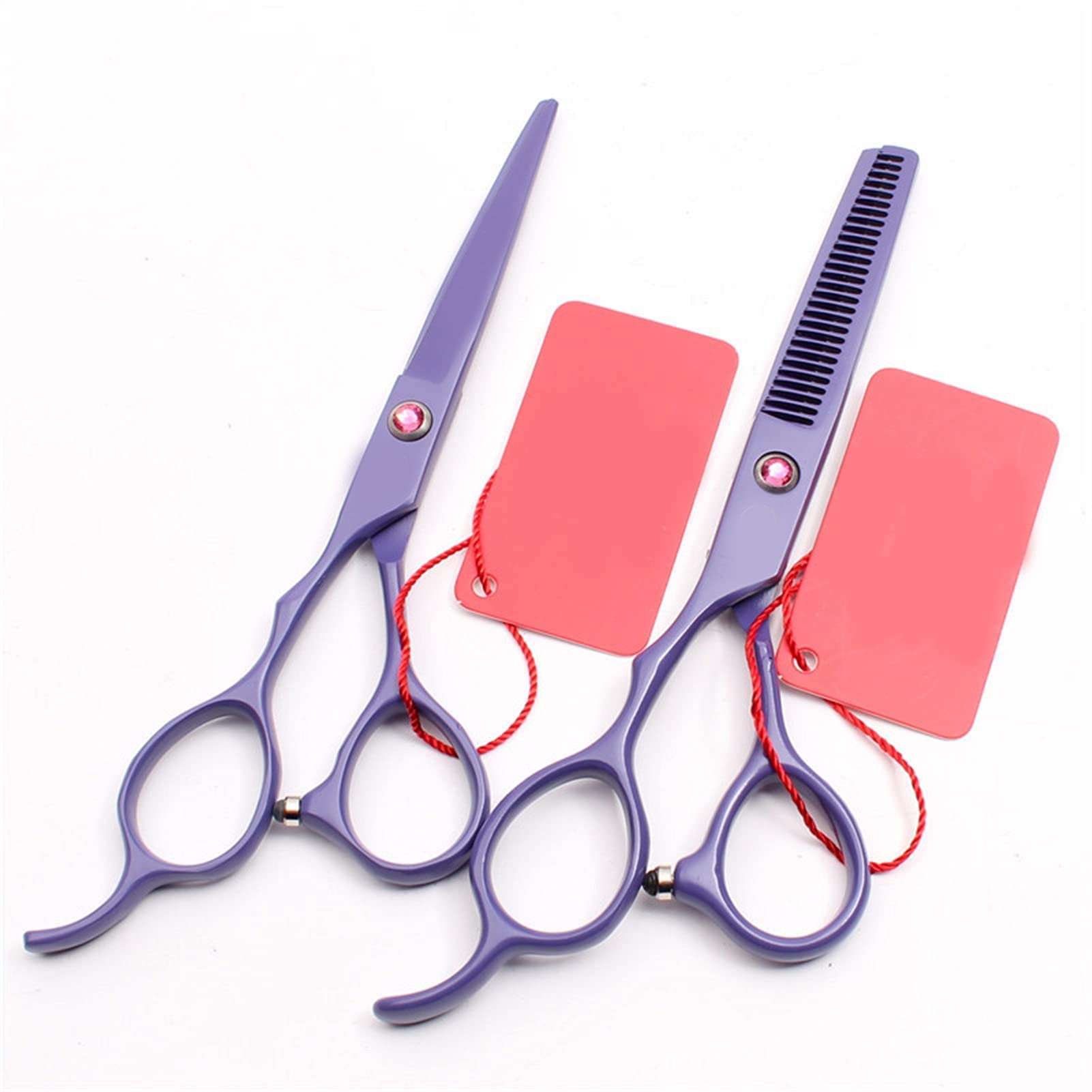 Ciseaux amincissants et de tondeuse à cheveux pour gaucher bleu rose
