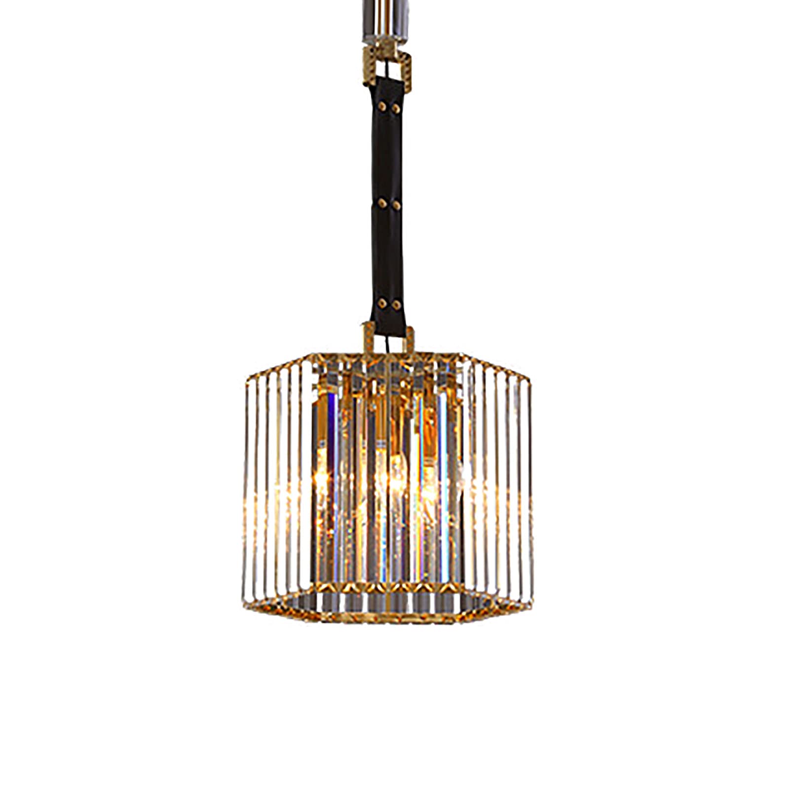 Lustre de chevet suspendu cristal E14 doré postmoderne - 8