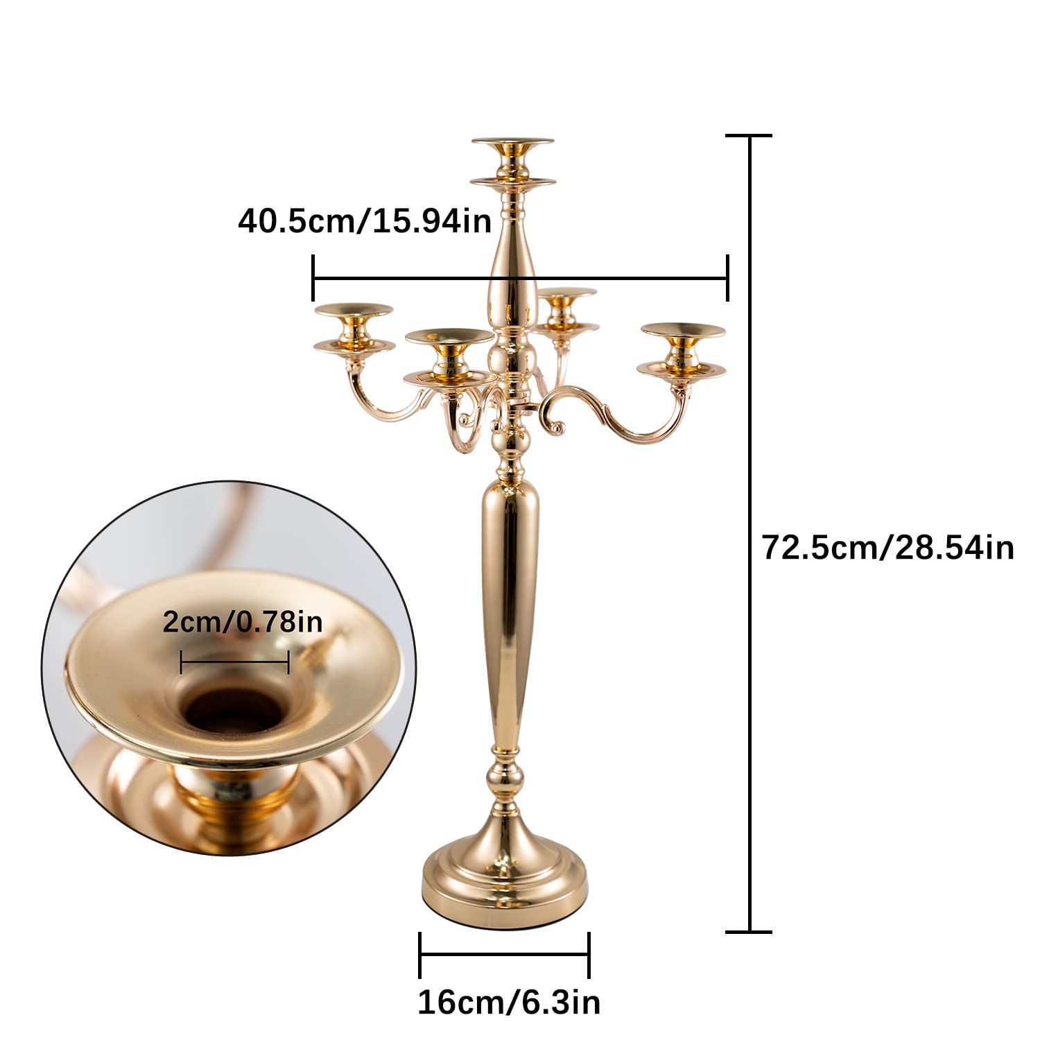 Sziqiqi Candelabro Portacandele a 5 Bracci, Portacandele Retrò Bianca Candeliere per